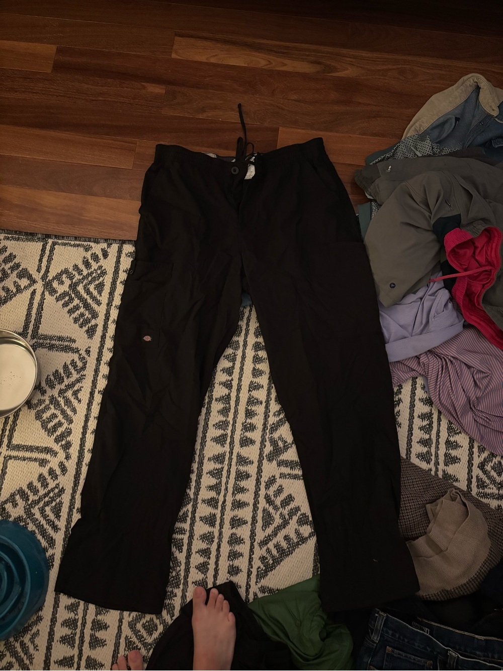 Dickies Medical Scrub Pants - Black with Camo Waistband